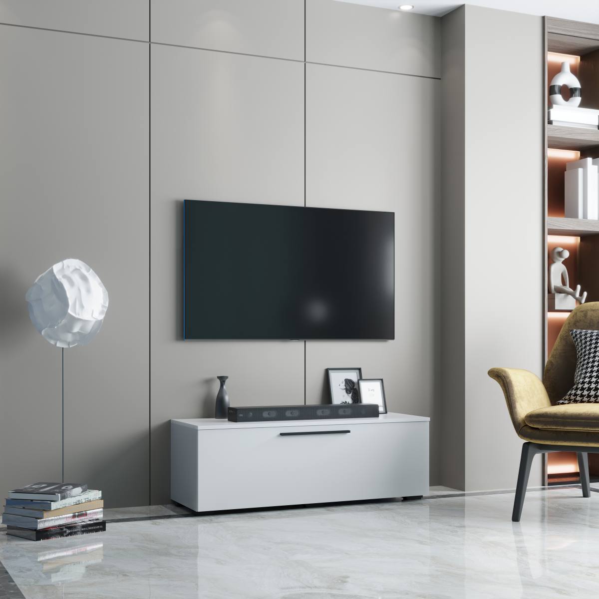 VCM NORDIC Arila M TV-bord, m. 1 låge og 2 rum, produktbillede 5 af 5, TV-borde hos HomeNordic