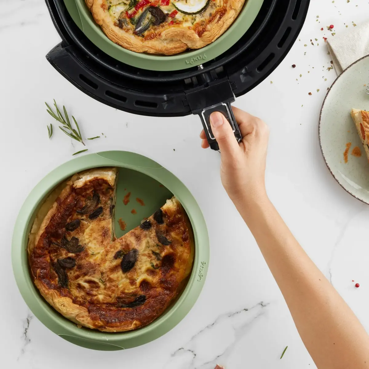 Airfryer silikoneindsats 15 cm, grøn, produktbillede 2 af 2, Airfryers hos HomeNordic