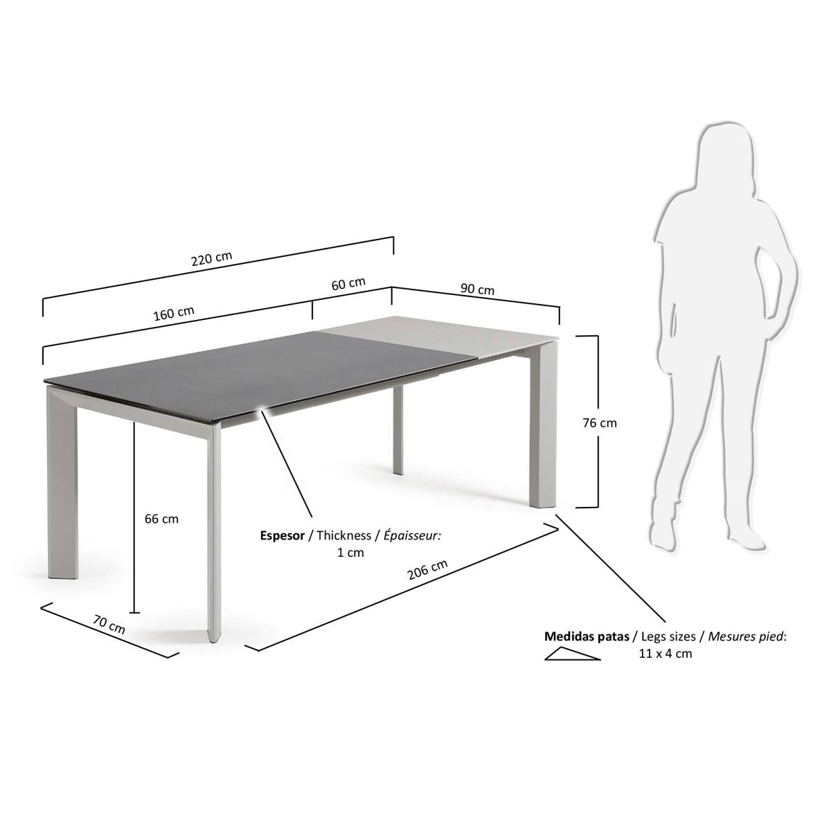 KAVE HOME Axis spisebord, m. butterflybordplade, produktbillede 2 af 6, Spiseborde hos HomeNordic