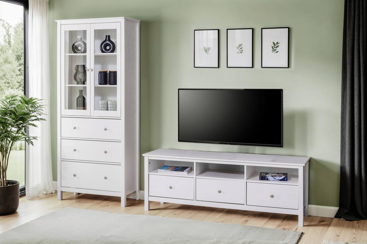 NORDIC LIVING COLLECTION Chilly Home TV-bord, m. 3 åbne rum og 3 skuffer, produktbillede 8 af 8, TV-borde hos HomeNordic