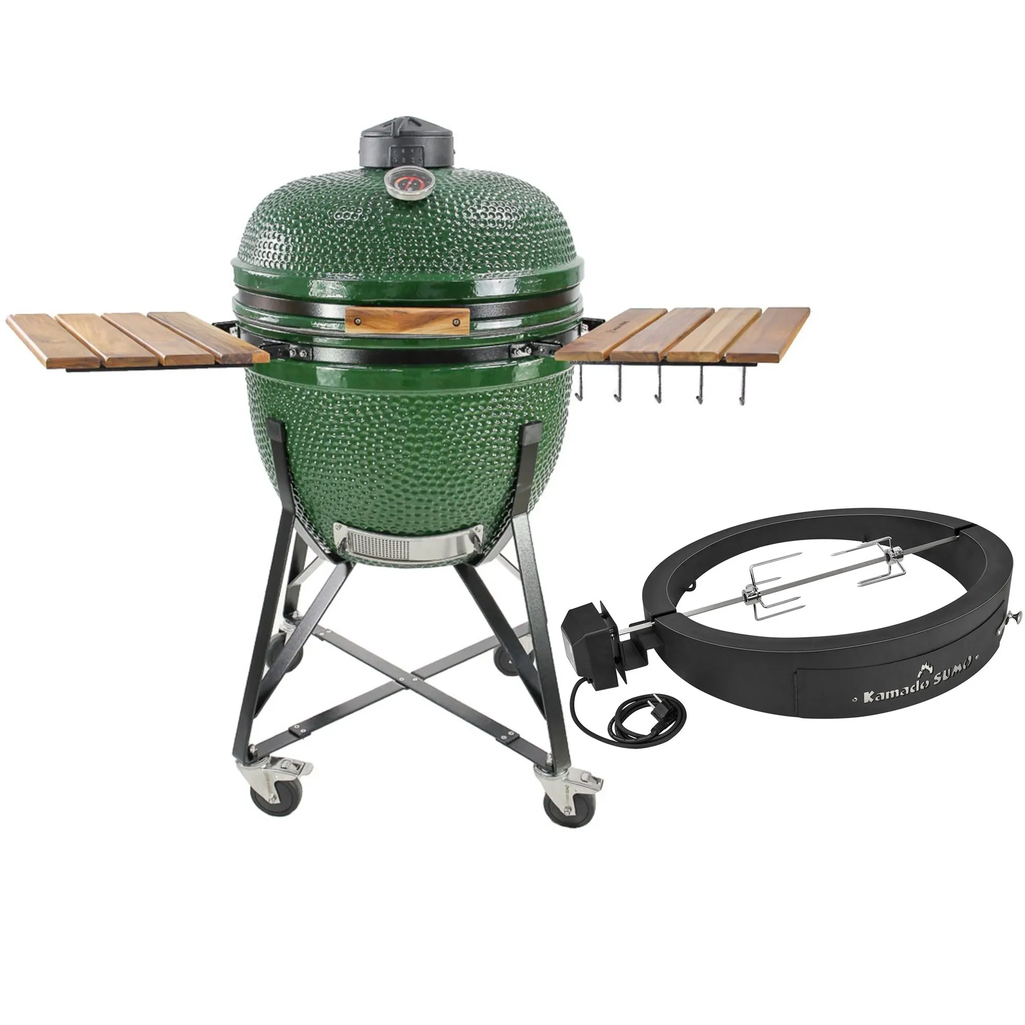 Maxi kulgrill, grøn + grillmesterens rotisserie og pizzaovn hos HomeNordic