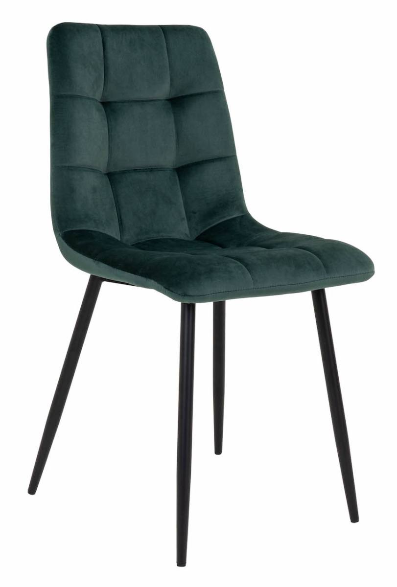Munkebo spisebordsstol med kraftig polstring i velour stof., produktbillede 3 af 3, Spisebordsstole hos HomeNordic