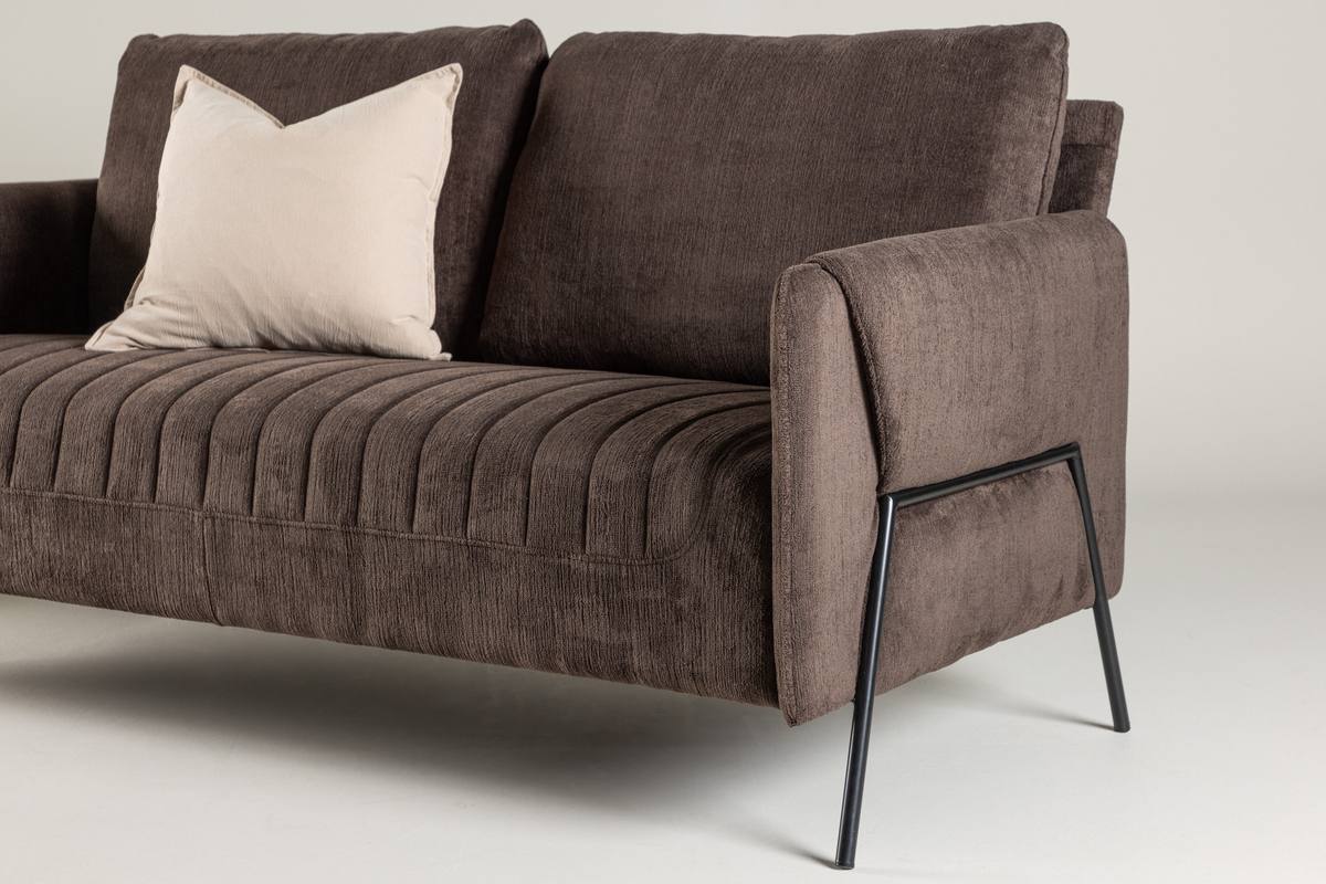 Oban - 2 personers sofa i brunt stof – billede 4
