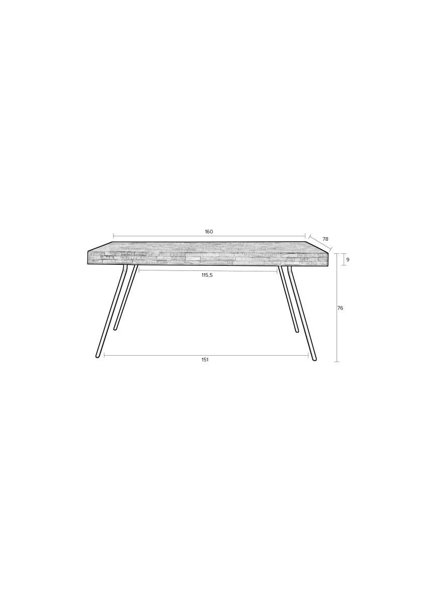 WHITE LABEL LIVING Suri spisebord, rektangulær, produktbillede 11 af 11, Spiseborde hos HomeNordic