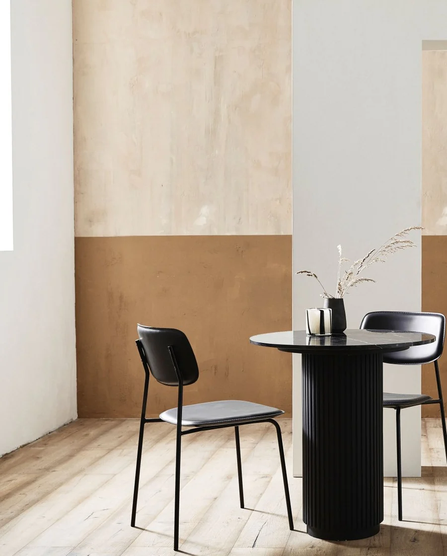 NORDAL ERIE CAFEBORD I TRÆ/MARMOR SORT, produktbillede 2 af 4, Spiseborde hos HomeNordic