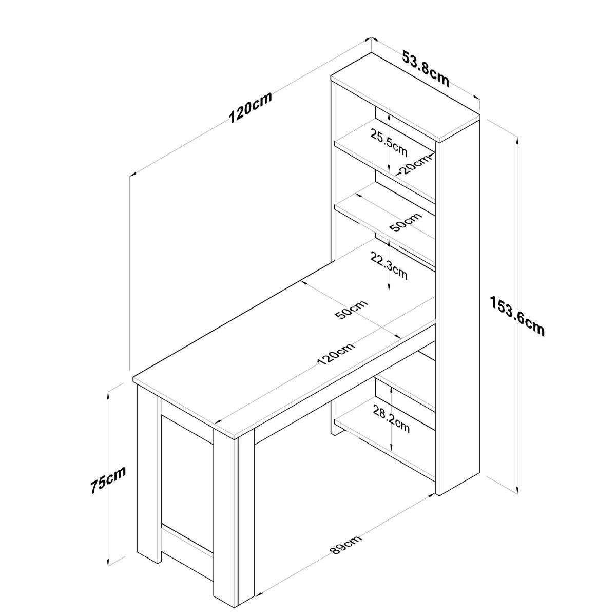 NORDVÄRK JA102 2344 køkkenbord, m. 4 hylder, produktbillede 2 af 4 hos HomeNordic