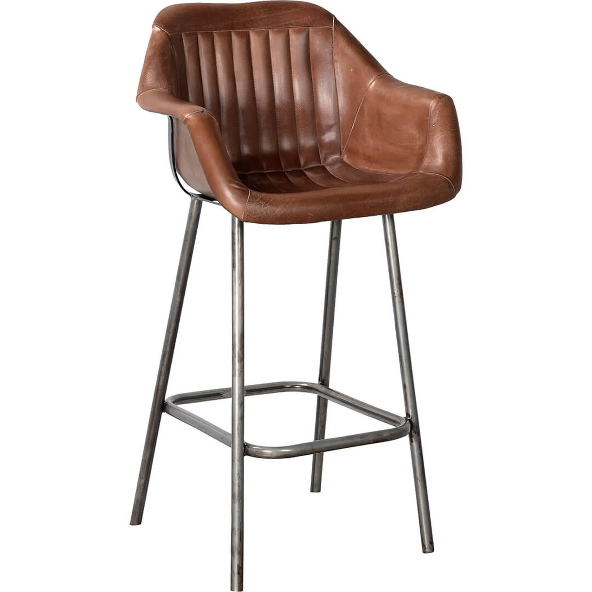 Icon læder barstol med armlæn, Barstole hos HomeNordic