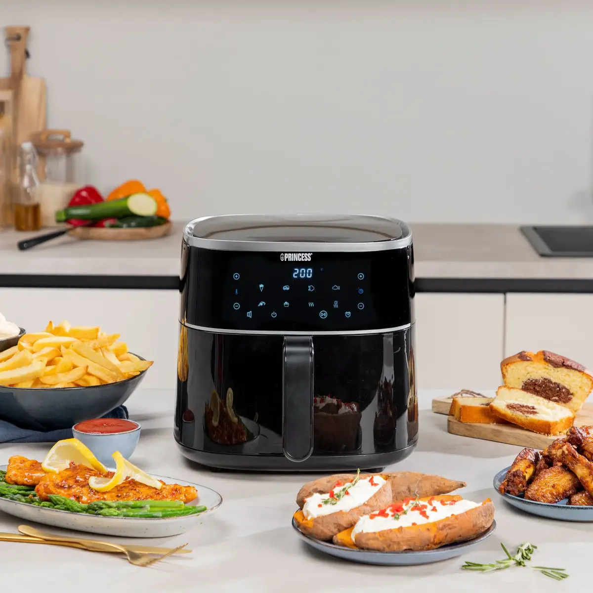 Airfryer 6 liter, sort/sølv, produktbillede 6 af 6, Airfryers hos HomeNordic