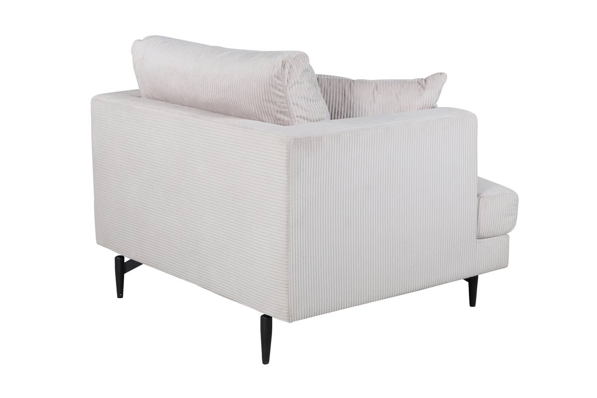 Warden - Lænestol i beige polyester fløjl, produktbillede 10 af 15, Lænestole hos HomeNordic