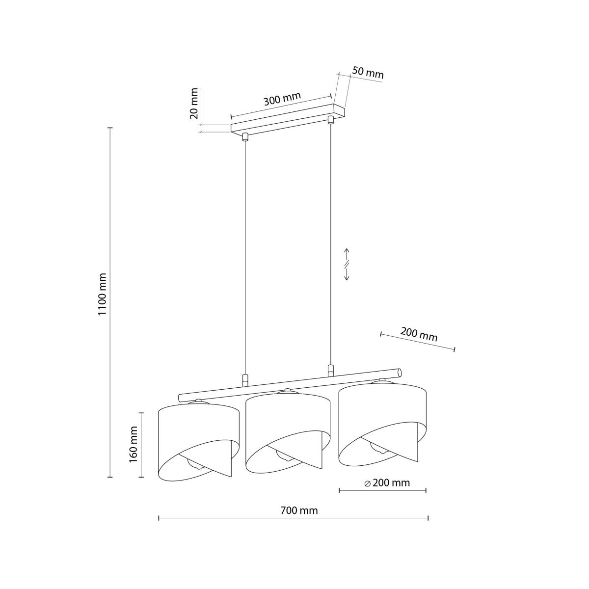 TK Grant loftlampe, m. 3 skærme, produktbillede 2 af 8, Loftlamper hos HomeNordic