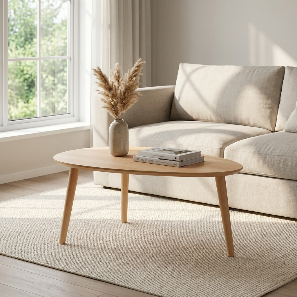 CT 10 - Sofabord i massiv bøg med dråbeform og størrelse 89 x 66 cm, Nordisk design hos HomeNordic