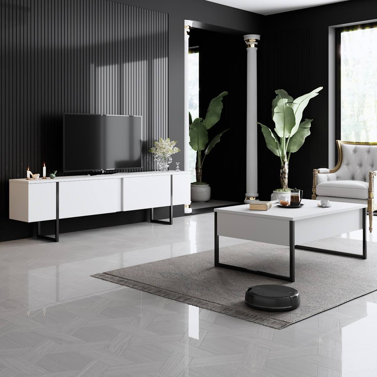 NORDVÄRK Luxe TV-bord, m. låger, produktbillede 6 af 6, TV-borde hos HomeNordic