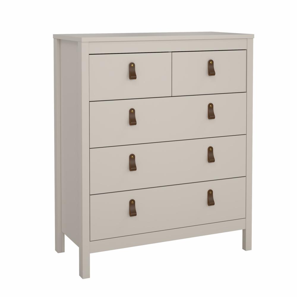 Lund kommode 5 skuffer 80 cm bred fås i flere farver Cashmere, Kommoder hos HomeNordic