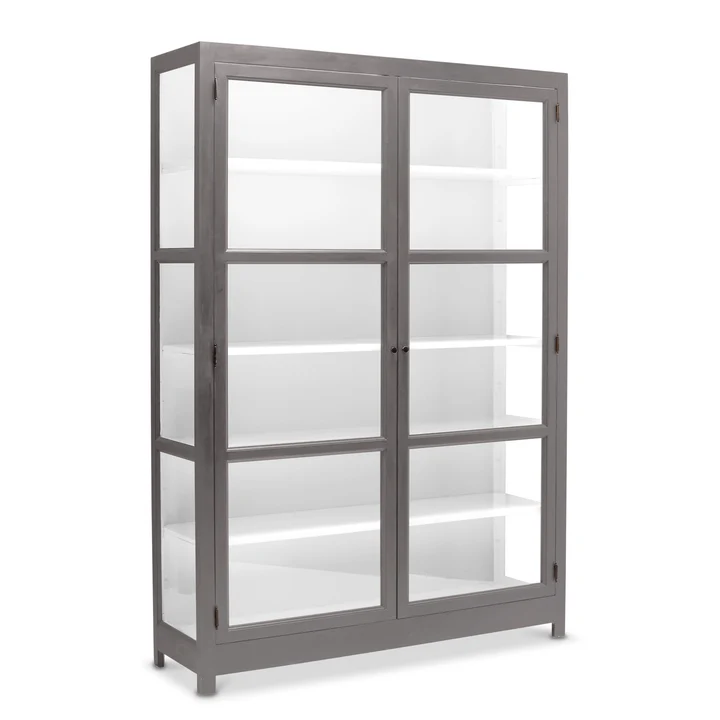 LIVINGOODIES VITRINSKAB CARLINGTON EDGE /GRÅBRUN, produktbillede 3 af 8, Vitrineskabe hos HomeNordic