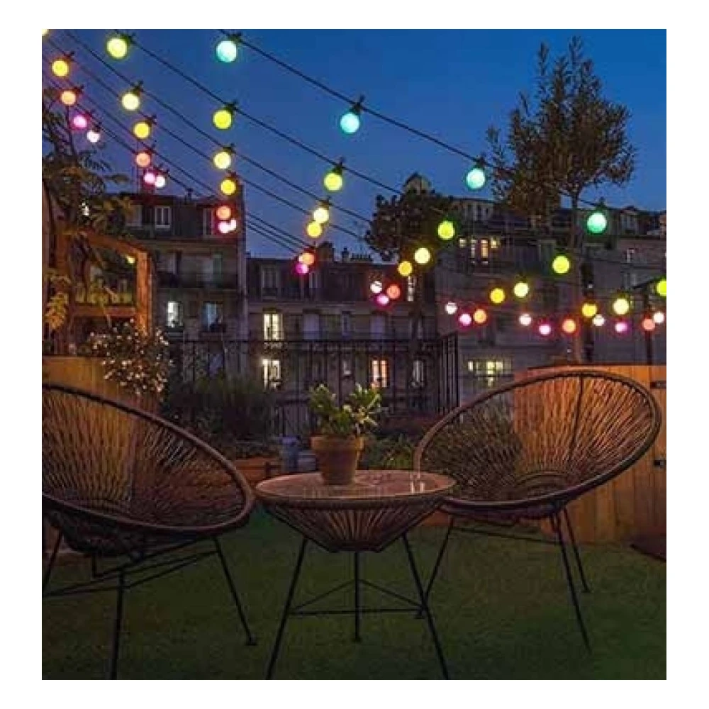 V-Tac LED lyskæde med 10 stk. 0,5W RGB pærer hos HomeNordic