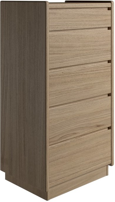 Krone kommode 50 cm bred med 5 skuffer i olieret egefiner, Kommoder hos HomeNordic