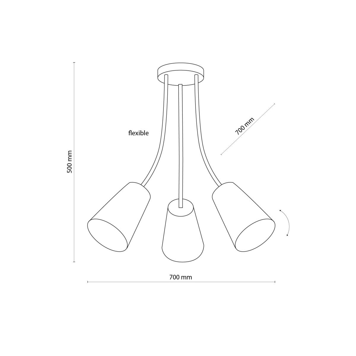 TK Trådfarve loftlampe, m. 3 skærme, produktbillede 2 af 4, Loftlamper hos HomeNordic