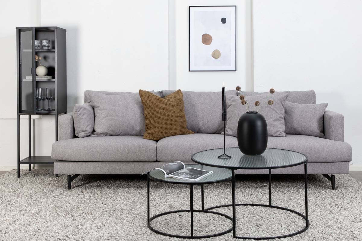 Warden - Sofa 3-personers i lysegrå polyester stof, produktbillede 3 af 14, Sofaer hos HomeNordic