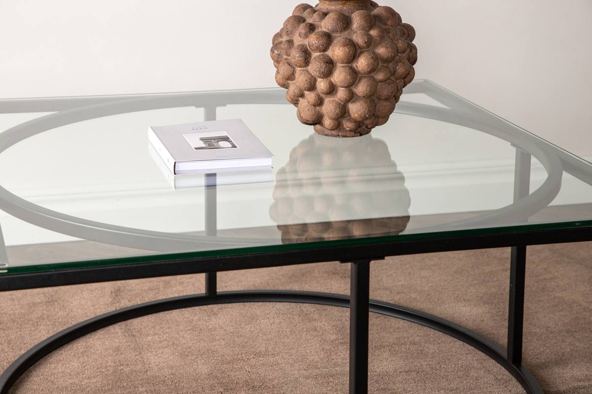 Plexus - Sofabord i glas og metal, 90 x 90 cm, produktbillede 5 af 7, Moderne designs hos HomeNordic