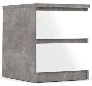Nibe 40 cm bredt natbord beton look og med 2 skuffer., Sengeborde hos HomeNordic