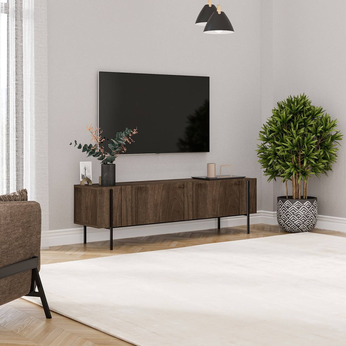 NORDVÄRK Herman TV-bord, m. 2 låger, produktbillede 8 af 8, TV-borde hos HomeNordic