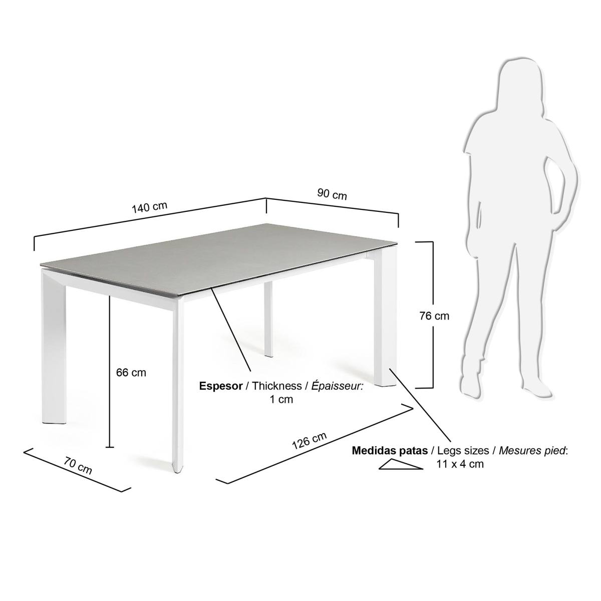 KAVE HOME Axis spisebord, m. butterflybordplade, produktbillede 2 af 5, Spiseborde hos HomeNordic