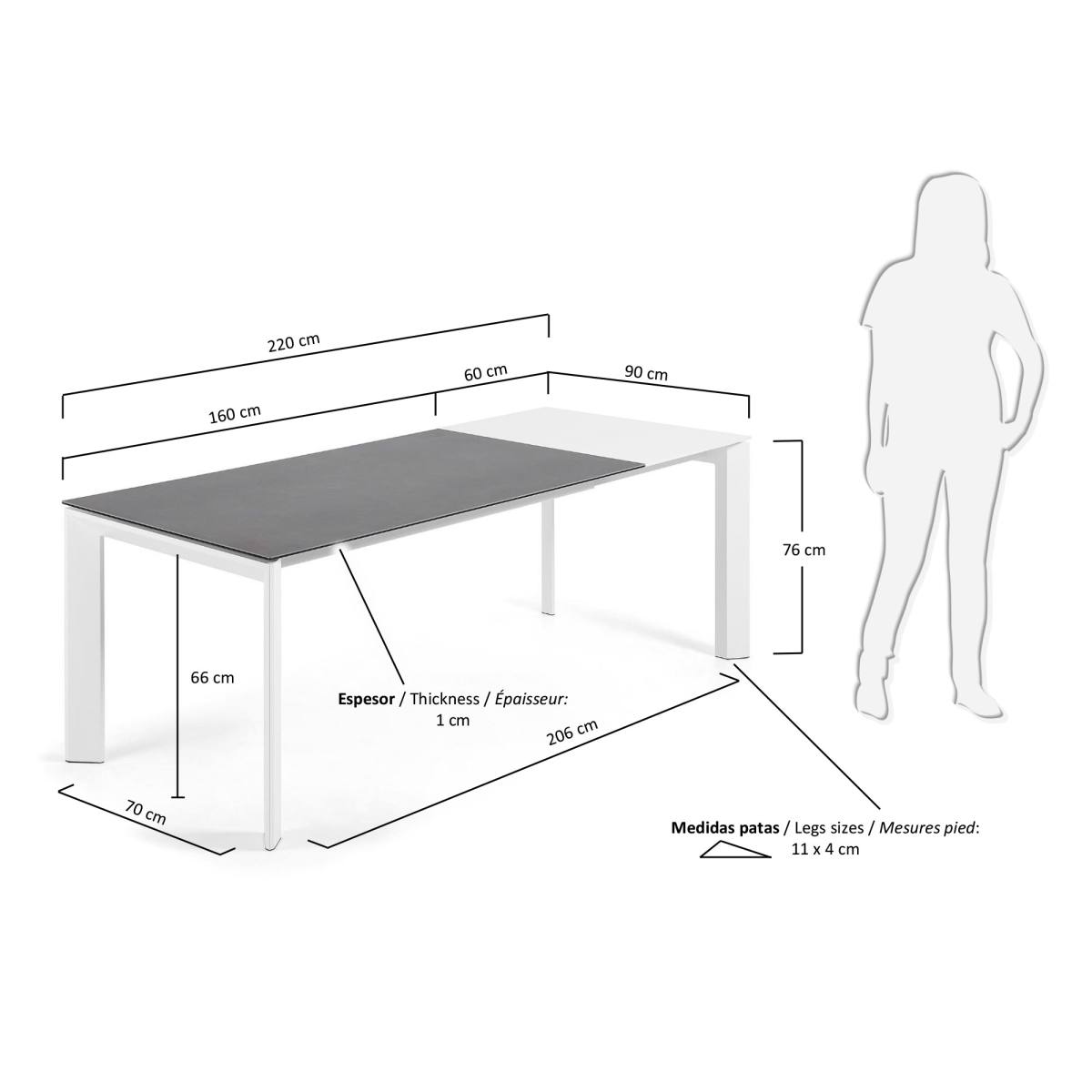 KAVE HOME Axis spisebord, m. butterflybordplade, produktbillede 2 af 6, Spiseborde hos HomeNordic