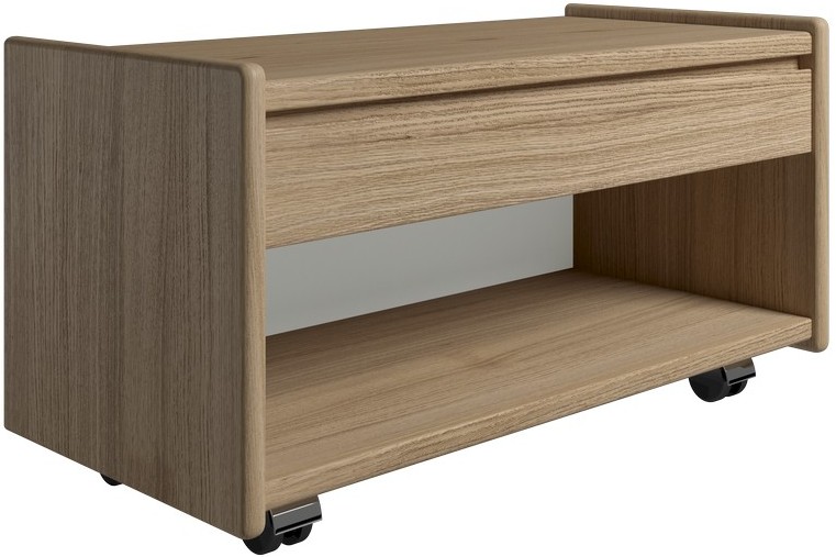 Krone sengebord i olieret egefiner 80 cm bred med 1 skuffe og 1 rum, Sengeborde hos HomeNordic