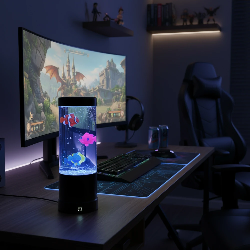 Fiskelampe RGB 23cm høj, Andre varer hos HomeNordic