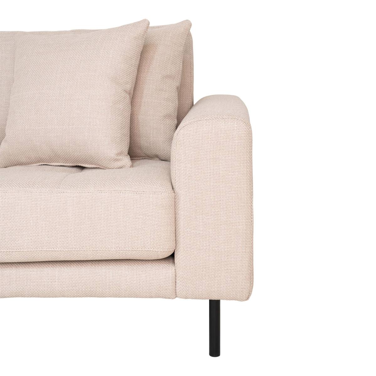 Lido Loungesofa - Loungesofa, Venstrevendt I Beige Med Fire Puder Og Sorte Stål Ben, Hn1025 – billede 4
