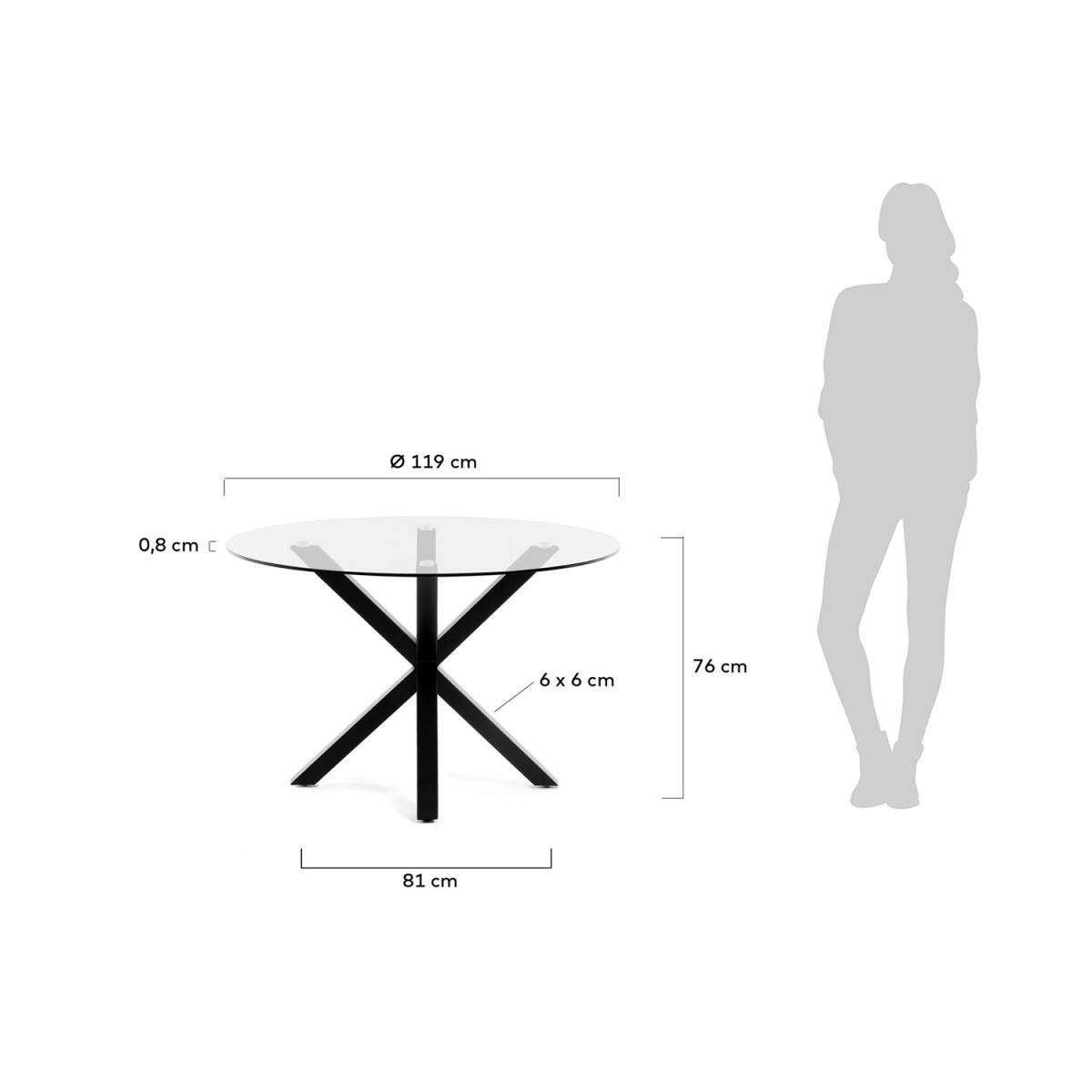 KAVE HOME rund Arya spisebord, produktbillede 2 af 3, Spiseborde hos HomeNordic