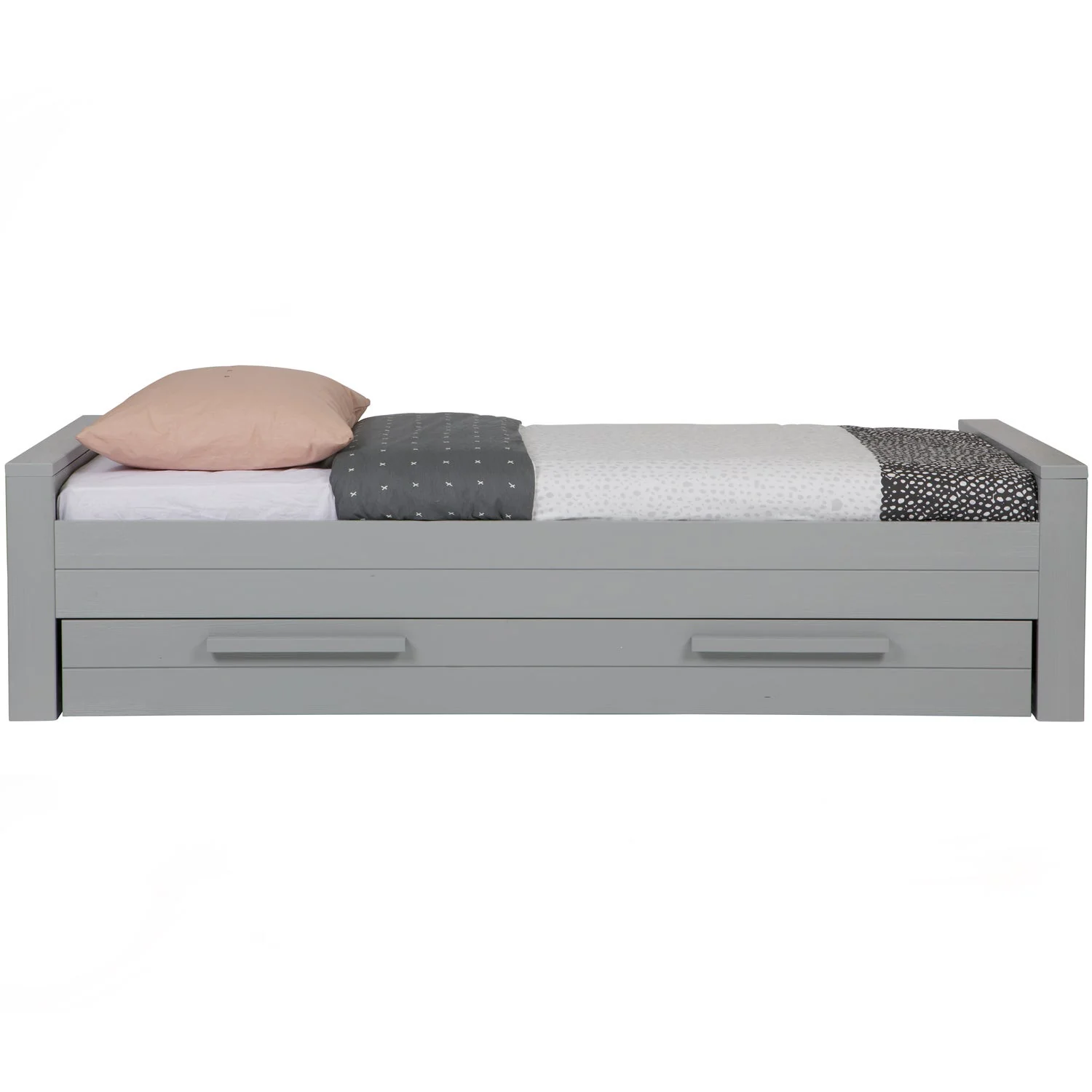 WOOOD - Dennis Seng 90x200 Fyrretræ Betongrå FSC 53x219x95 cm, produktbillede 4 af 6, Senge hos HomeNordic