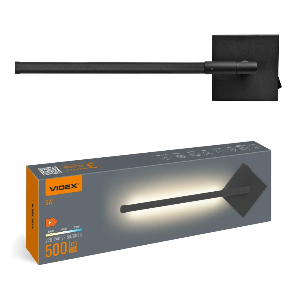 EN: LED wall light WL041 5W varm hvid neutral kold 230V black, Andre varer hos HomeNordic