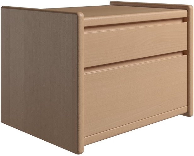 Krone sengebord 50 cm bred i bøgefiner med 2 skuffer, Sengeborde hos HomeNordic