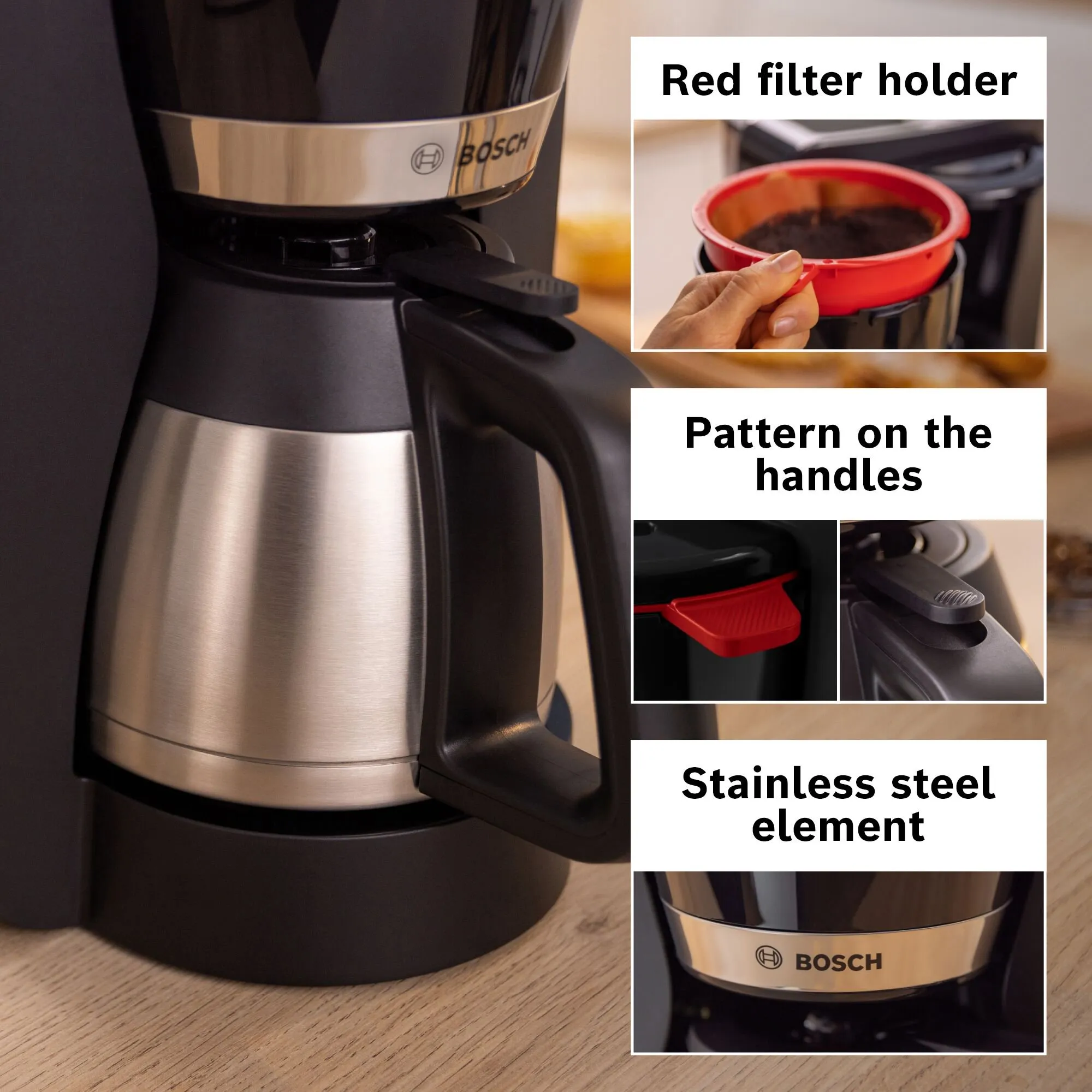 MyMoment Kaffemaskine med termokande, sort, produktbillede 7 af 10, Kaffemaskiner hos HomeNordic