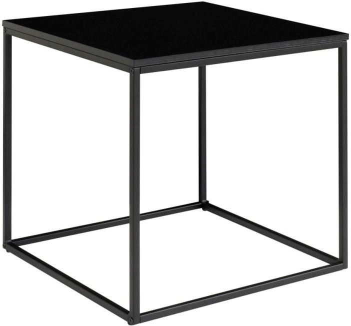 Valencia hjørnebord 45 x 45 cm i sort metalstel og med sort bordplade., Sofaborde hos HomeNordic