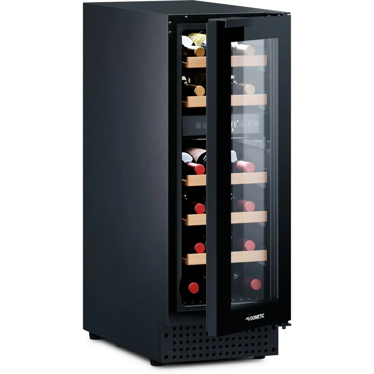 D18B vinkøleskab, 2 temperaturzoner, 18 flasker, sort – billede 2