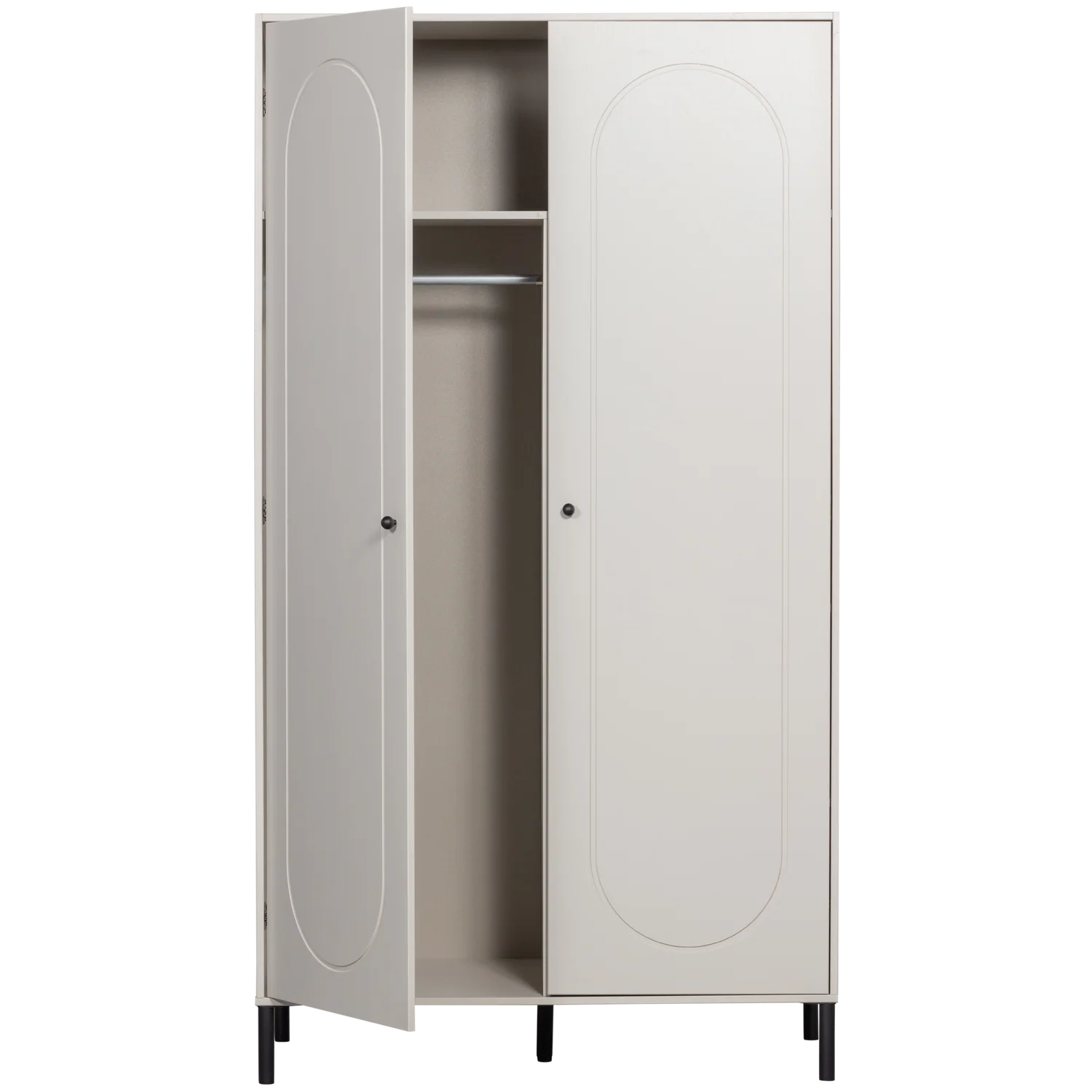 WOOOD Xina Garderobeskab Fyrretræ Cloud Grey FSC, produktbillede 3 af 7, Garderobeskabe hos HomeNordic