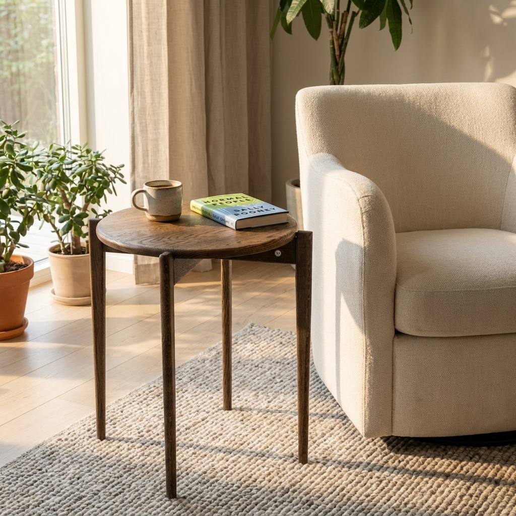 Swish, Rundt hjørnebord i massiv eg og fem forskellige finish. Ø 51 x, produktbillede 8 af 24, Nordisk design hos HomeNordic