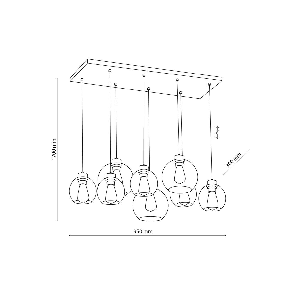TK Cubus loftlampe, m. 8 skærme, produktbillede 2 af 10, Loftlamper hos HomeNordic