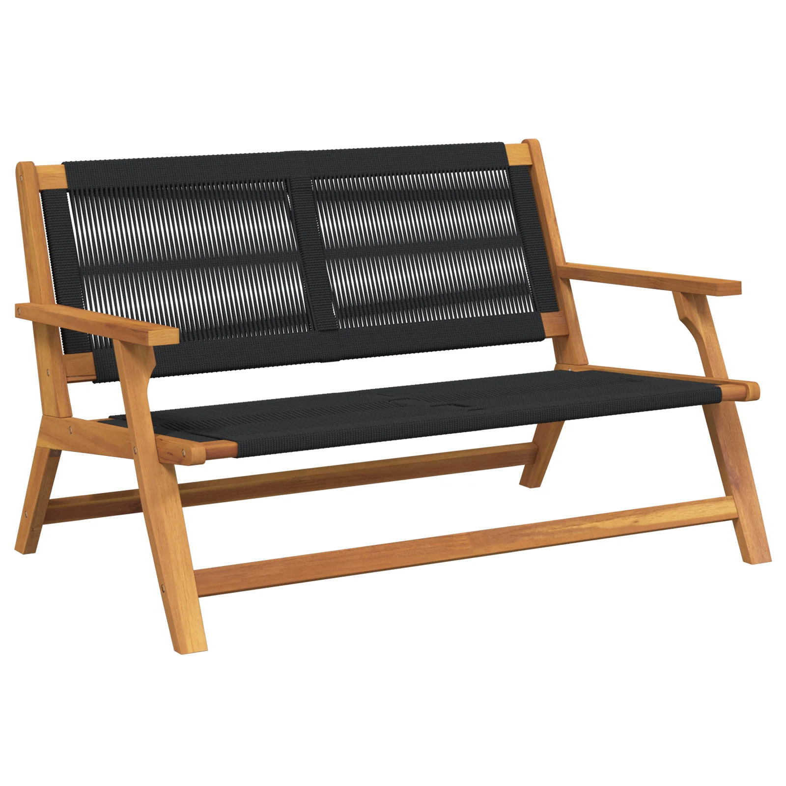 Havemøbler Sort 78 X 122 X 73Cm Massivt Akacietræ, produktbillede 2 af 10, Havestole i akacietræ hos HomeNordic