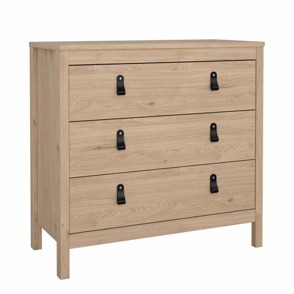 Lund kommode 3 skuffer 80 cm bred fås i flere farver Natur, Kommoder hos HomeNordic
