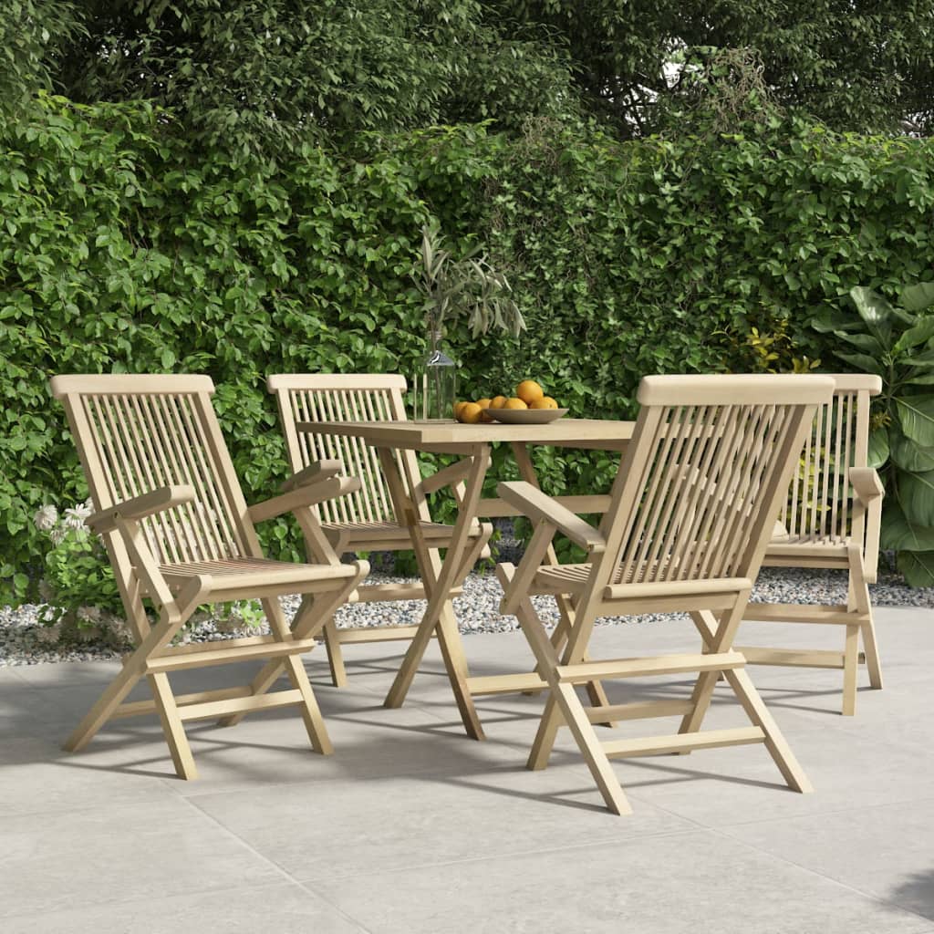 Havestole 56x61x89 Cm Foldbare Massivt Teaktræ, produktbillede 7 af 8, Havestole i teaktræ hos HomeNordic