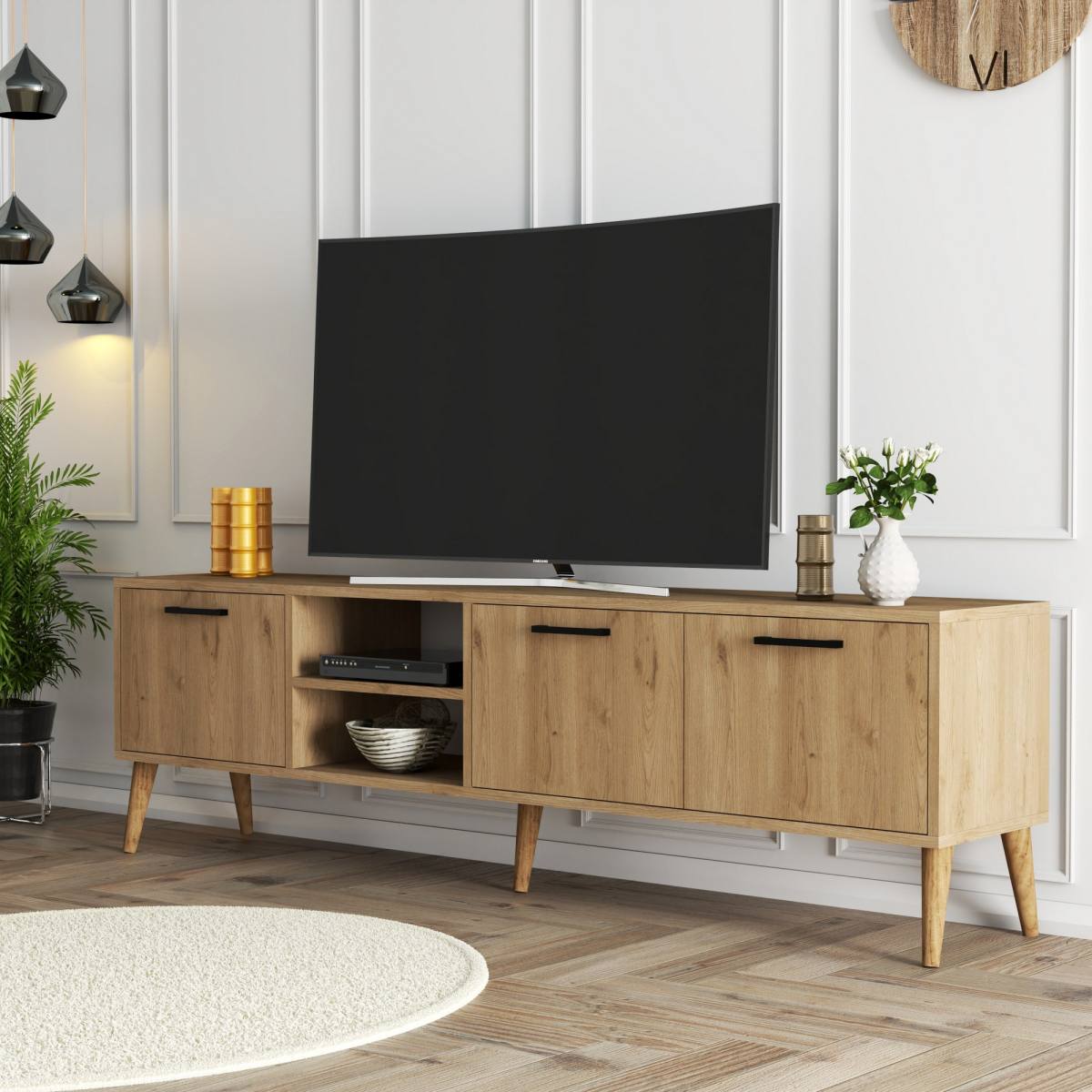 NORDVÄRK Exxen TV-bord, m. 3 låger og 1 hylde, produktbillede 4 af 5, TV-borde hos HomeNordic