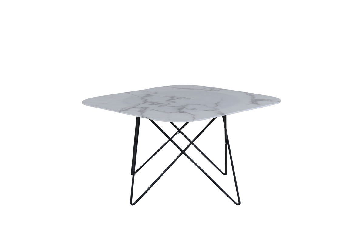 Tubas- Sofabord i hvid marmor glas og sort metal, 80 x 80 cm, produktbillede 9 af 11, Moderne designs hos HomeNordic