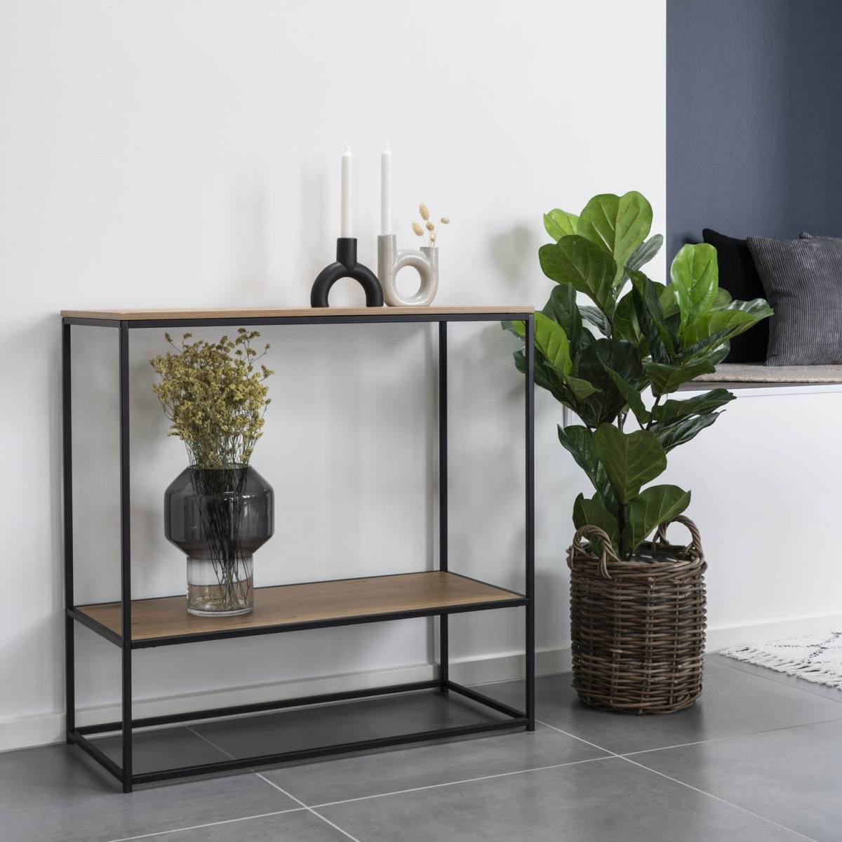 Zeta - Sofabord i sort metal og egelook plade, produktbillede 10 af 11, Moderne designs hos HomeNordic