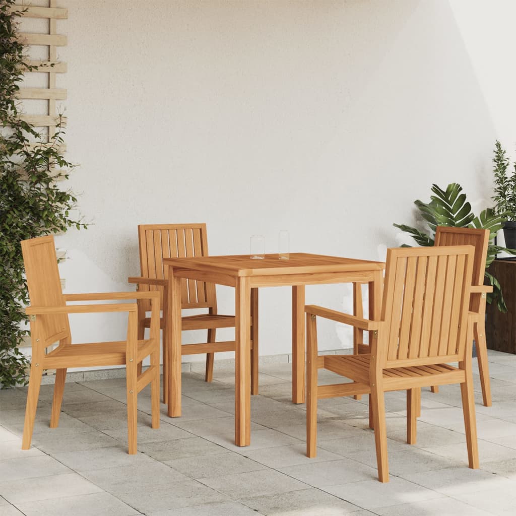 Stabelbare Havestole 56,5x57,5x91 Cm Massivt Teaktræ, produktbillede 8 af 10, Havestole i teaktræ hos HomeNordic
