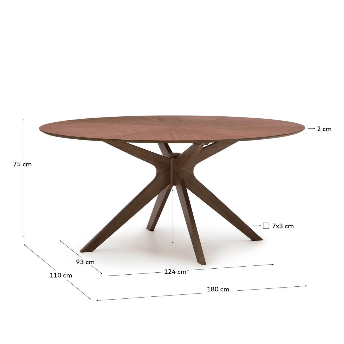 KAVE HOME Naanim spisebord, oval, produktbillede 2 af 8, Spiseborde hos HomeNordic