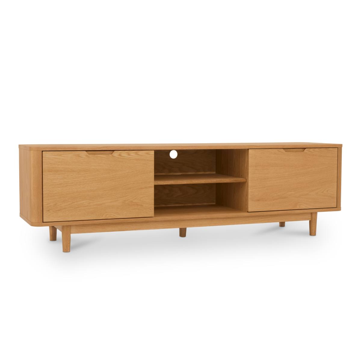 Tåsinge TV-bord i naturolieret ege finér 180 x 45 cm, låger med soft, TV-borde hos HomeNordic