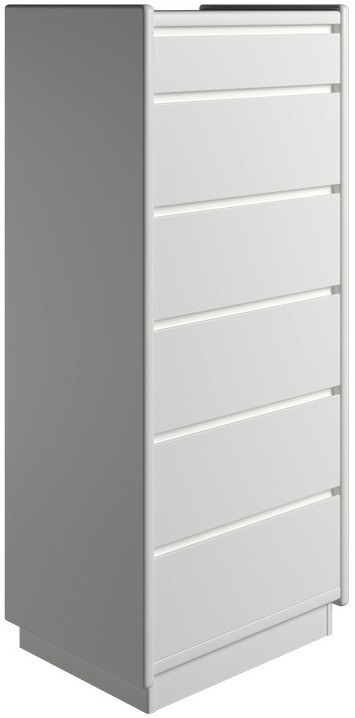 Krone kommode 50 cm bred med 6 skuffer hvidlakeret, Kommoder hos HomeNordic